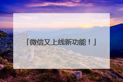 微信又上线新功能！